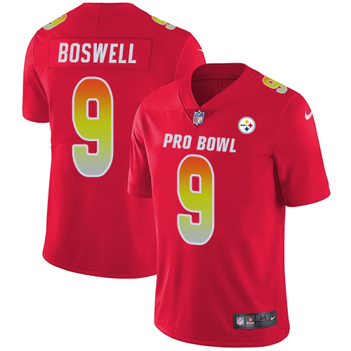 Nike Steelers #9 Chris Boswell Red Men's Stitched NFL Limited AFC 2018 Pro Bowl Jersey - Click Image to Close